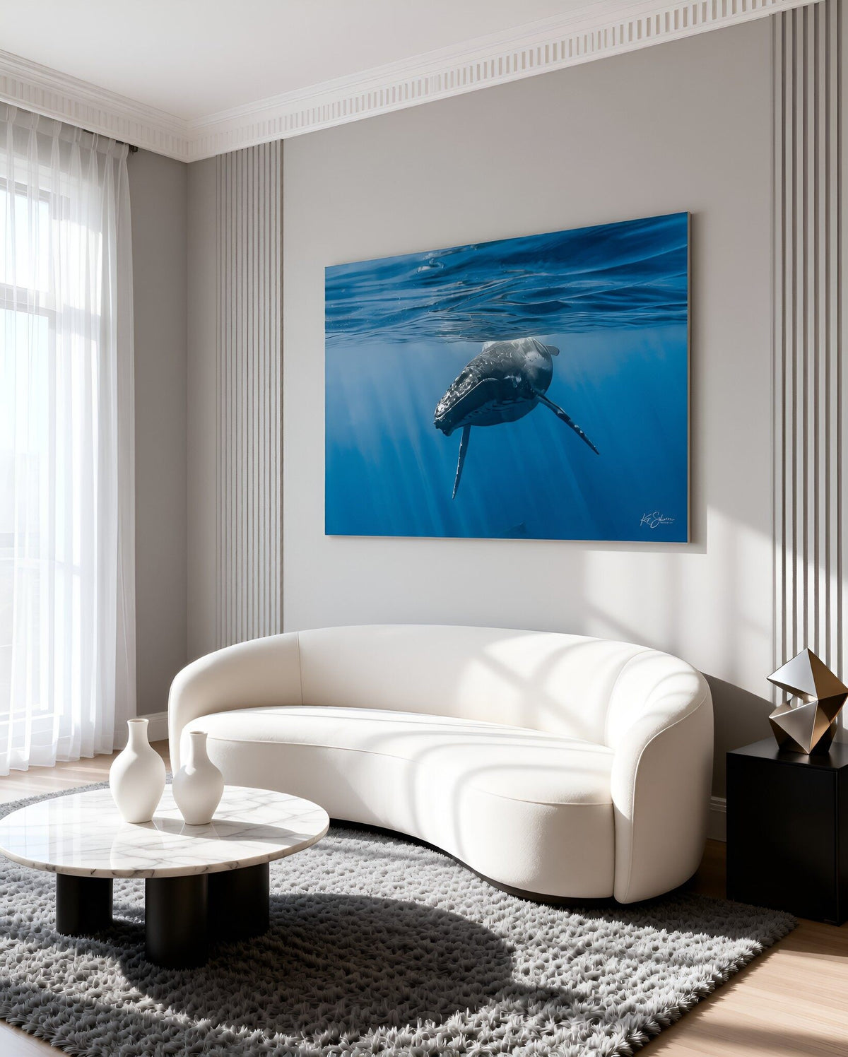 Humpback Whale Face to Face – Underwater Fine Art Photography Wall Art Print