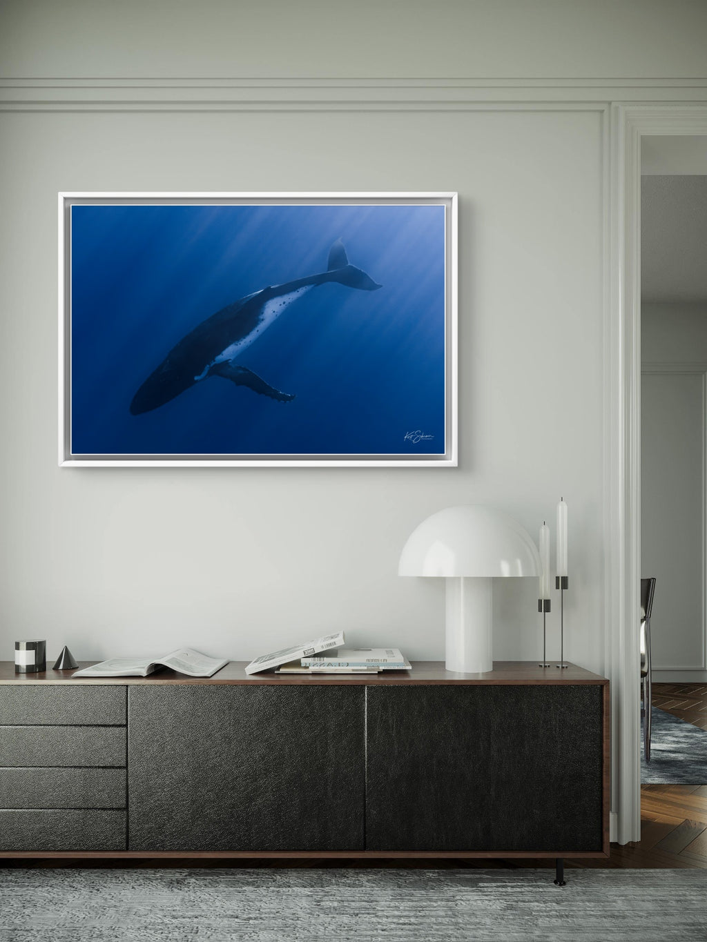 Humpback Whale in the Deep Blue – Underwater Fine Art Photography Wall Art Print