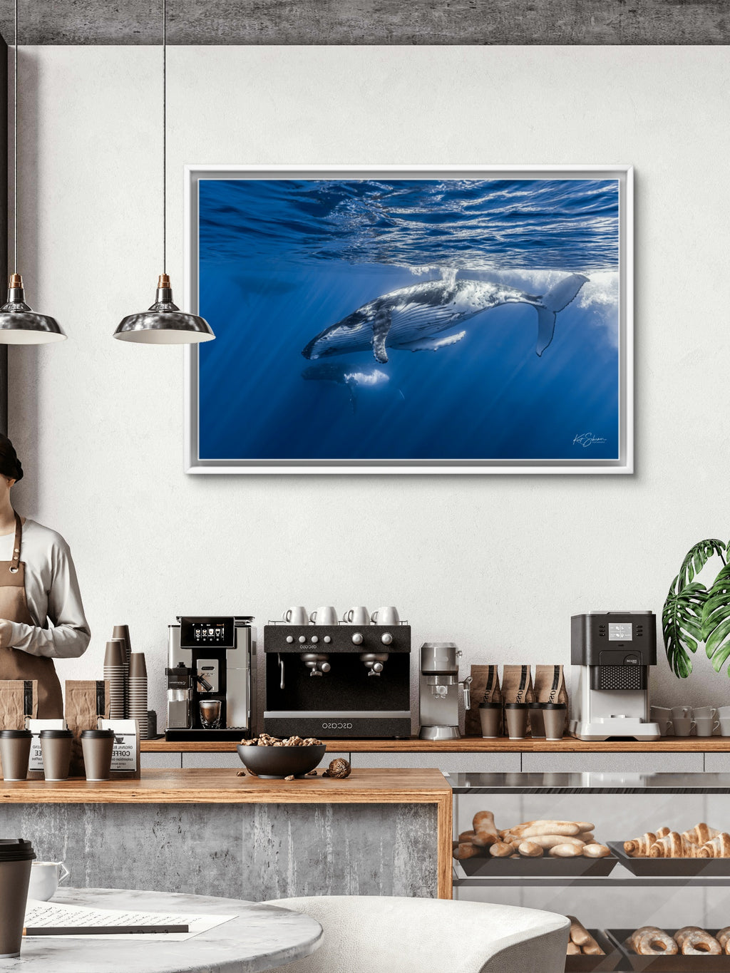 Humpback Whales Gliding Together – Underwater Fine Art Photography Wall Art Print